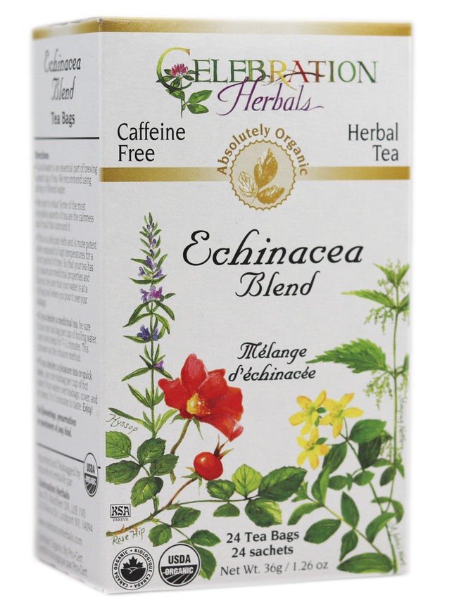 CELEBRATION HERBALS TEA ECHINACEA BLEND TEABAGS 24CT ORGANIC