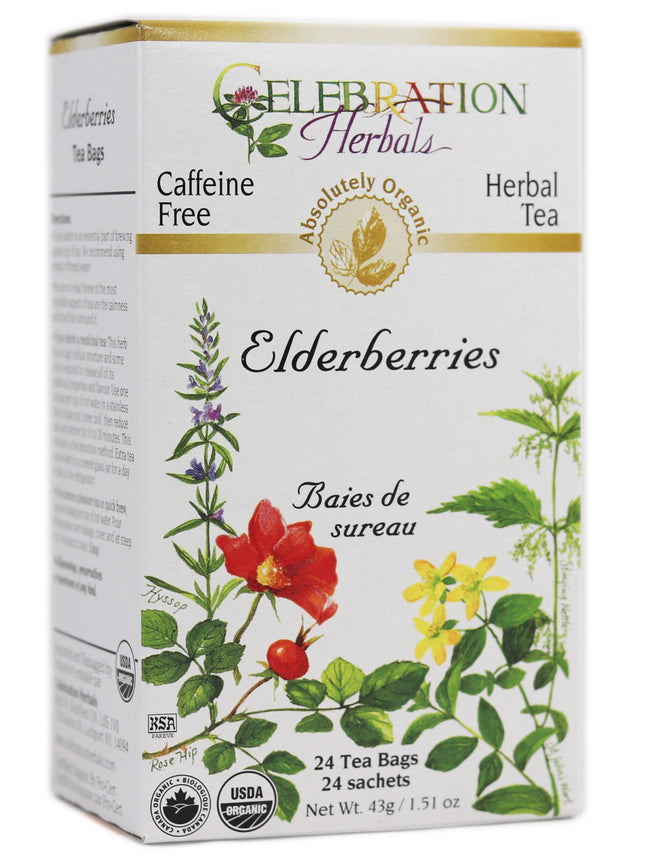 CELEBRATION HERBALS TEA ELDER BERRIES TEABAGS 24CT ORGANIC