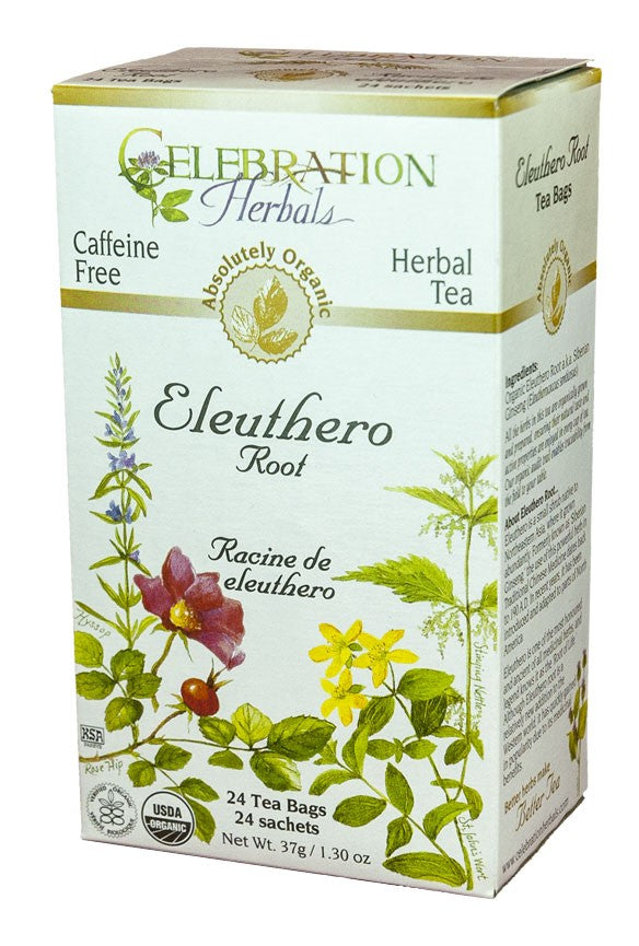 CELEBRATION HERBALS TEA ELEUTHERO ROOT TEABAGS 24CT ORGANIC