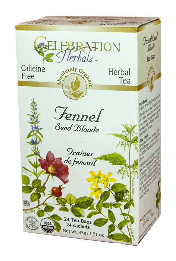 CELEBRATION HERBALS TEA FENNEL SEED BLONDE TEABAGS 24CT ORGANIC
