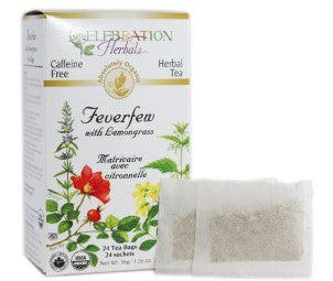 CELEBRATION HERBALS TEA FEVERFEW LEMONGRASS TEABAGS 24CT ORGANIC