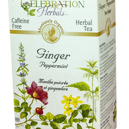 CELEBRATION HERBALS TEA GINGER PEPPERMINT TEABAGS 24CT ORGANIC