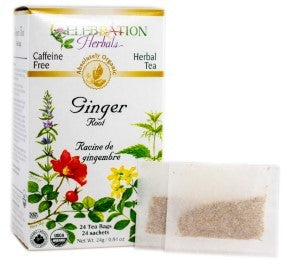 CELEBRATION HERBALS TEA GINGER ROOT TEABAGS 24CT ORGANIC