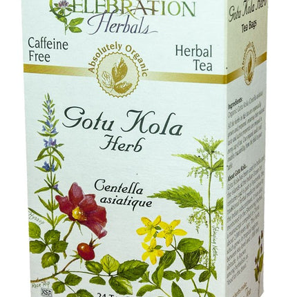 CELEBRATION HERBALS TEA GOTU KOLA HERB TEABAGS 24CT ORGANIC