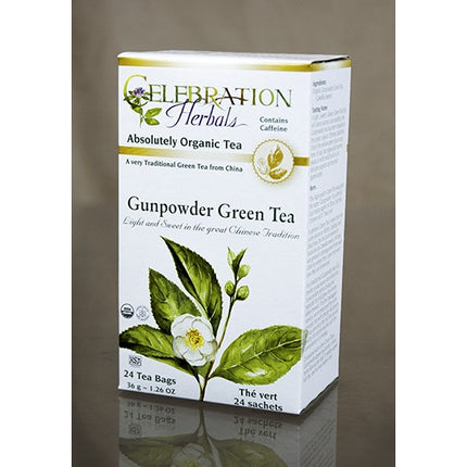 CELEBRATION HERBALS TEA GREEN TEA GUNPOWDER TEABAGS 24CT ORGANIC