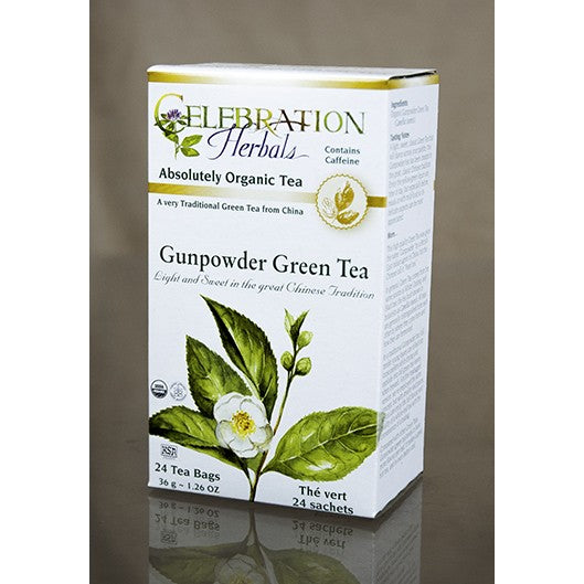 CELEBRATION HERBALS TEA GREEN TEA GUNPOWDER TEABAGS 24CT ORGANIC