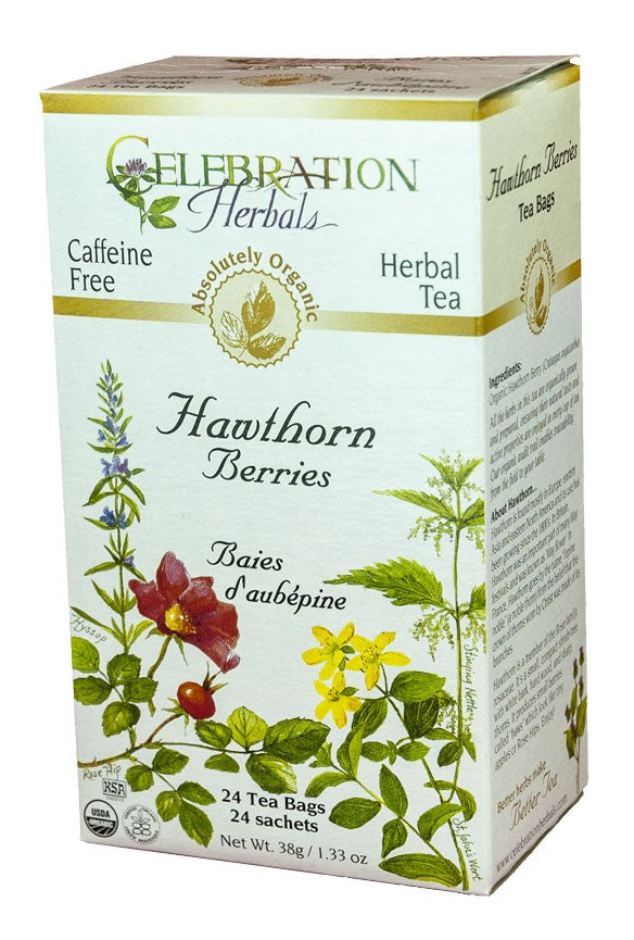 CELEBRATION HERBALS TEA HAWTHORN BERRIES TEABAGS 24CT ORGANIC