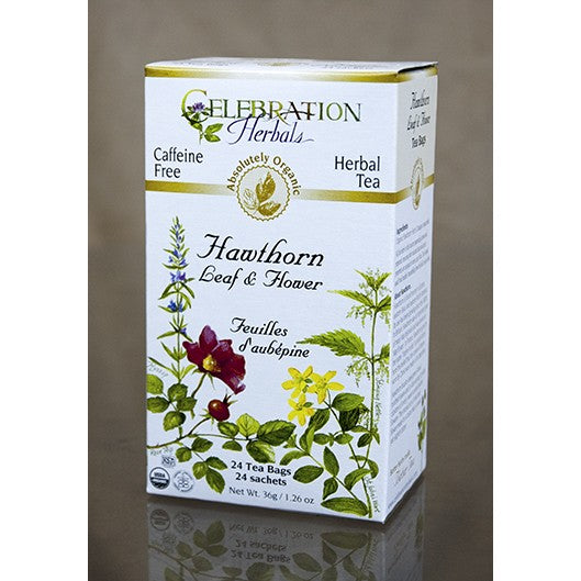 CELEBRATION HERBALS TEA HAWTHORN LEAF & FLOWER TEABAGS 24CT ORGANIC