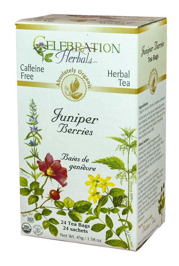 CELEBRATION HERBALS TEA JUNIPER BERRIES TEABAGS 24CT ORGANIC