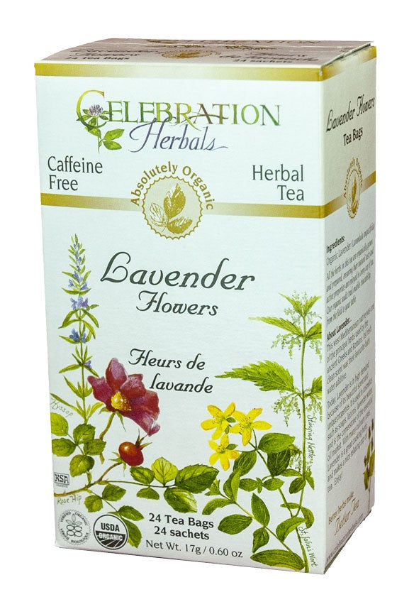 CELEBRATION HERBALS TEA LAVENDER FLOWERS TEABAGS 24CT ORGANIC