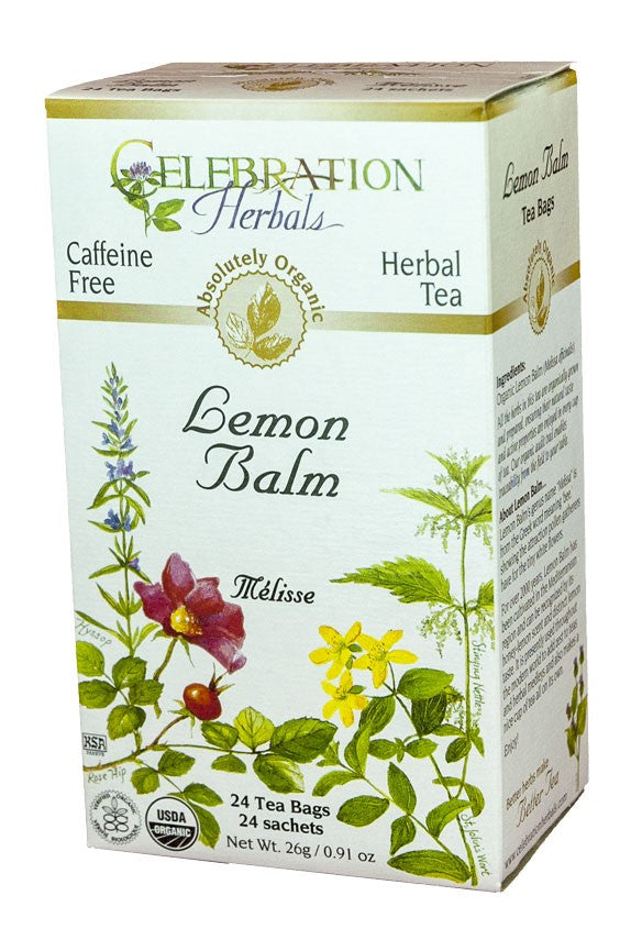 CELEBRATION HERBALS TEA LEMON BALM TEABAGS 24CT ORGANIC