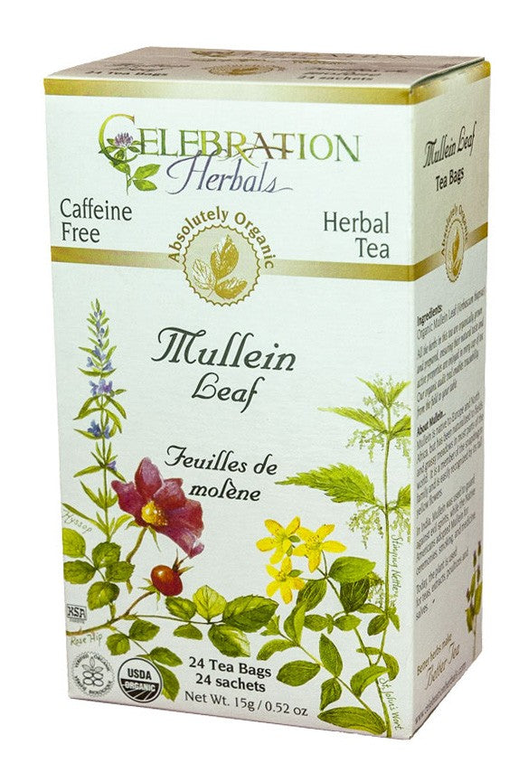 CELEBRATION HERBALS TEA MULLEIN LEAF TEABAGS 24CT ORGANIC
