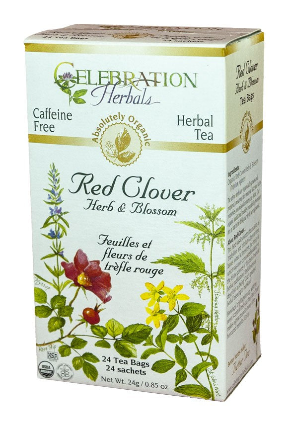 CELEBRATION HERBALS TEA RED CLOVER HERB & BLOSSOM TEABAGS 24CT ORGANIC
