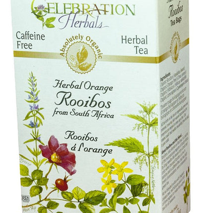 CELEBRATION HERBALS TEA ROOIBOS HERBAL ORANGE TEABAGS 24CT ORGANIC
