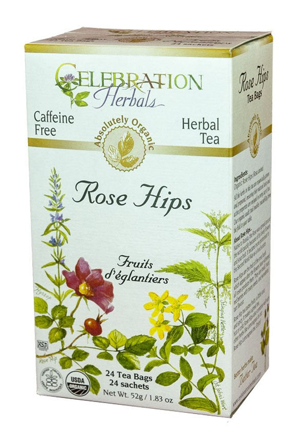 CELEBRATION HERBALS TEA ROSE HIPS TEABAGS 24CT ORGANIC