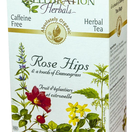 CELEBRATION HERBALS TEA ROSE HIPS W LEMONGRASS TEABAGS 24CT ORGANIC