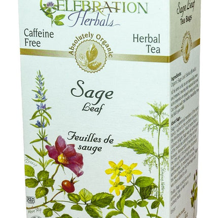 CELEBRATION HERBALS TEA SAGE LEAF TEABAGS 24CT ORGANIC