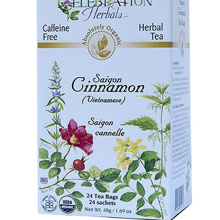 CELEBRATION HERBALS TEA SAIGON CINNAMON TEABAGS 24CT ORGANIC