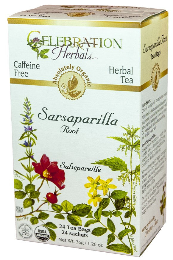 CELEBRATION HERBALS TEA SARSAPARILLA ROOT TEABAGS 24CT ORGANIC