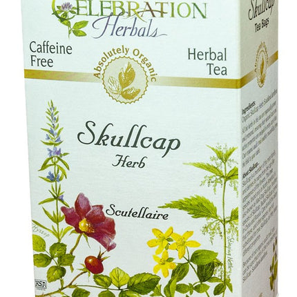 CELEBRATION HERBALS TEA SKULLCAP HERB TEABAGS 24CT ORGANIC