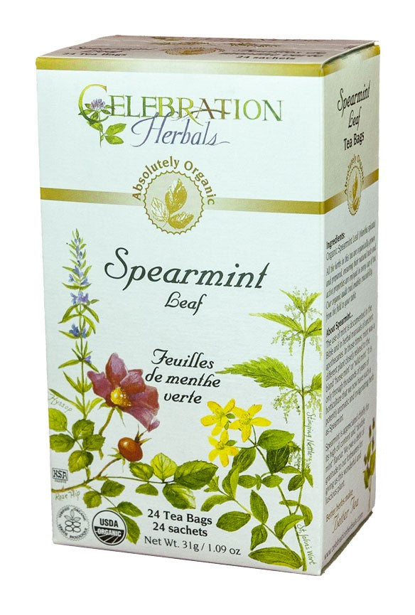 CELEBRATION HERBALS TEA SPEARMINT LEAF TEABAGS 24CT ORGANIC
