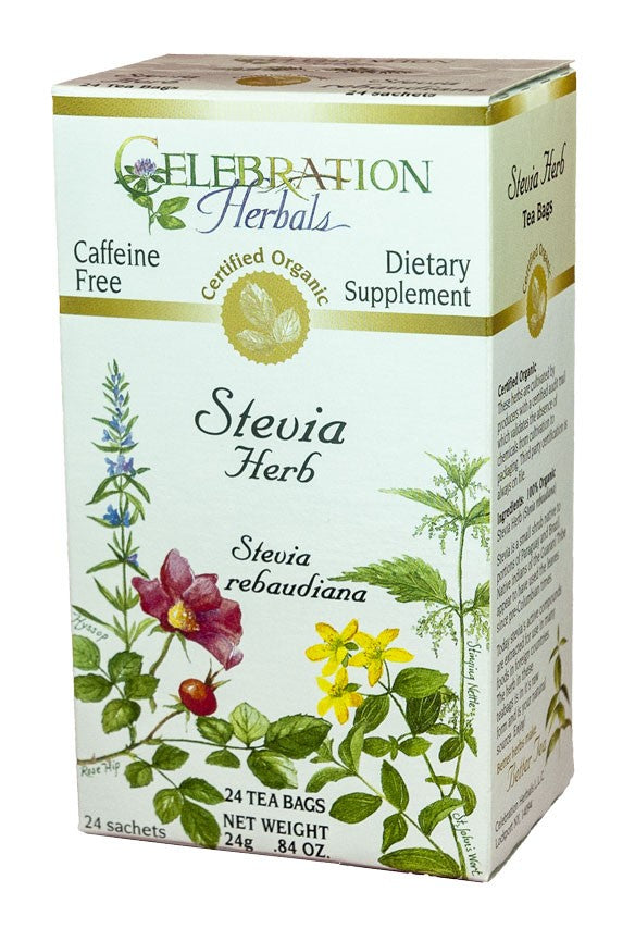CELEBRATION HERBALS TEA STEVIA HERB TEABAGS 24CT ORGANIC