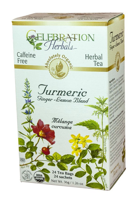 CELEBRATION HERBALS TEA TURMERIC BLEND TEABAGS 24CT ORGANIC