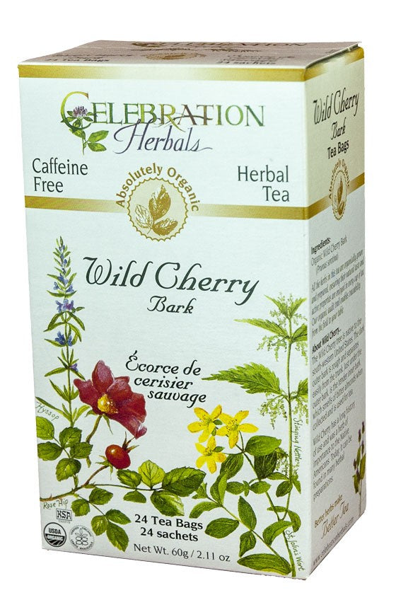 CELEBRATION HERBALS TEA WILD CHERRY BARK TEABAGS 24CT ORGANIC