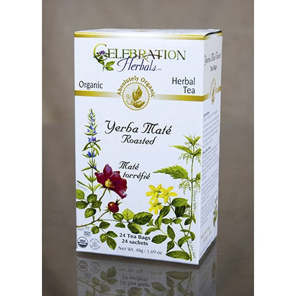 CELEBRATION HERBALS TEA YERBA MATE ROASTED TEABAGS 24CT ORGANIC