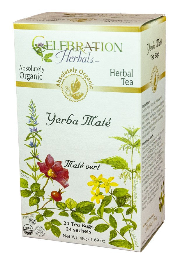 CELEBRATION HERBALS TEA YERBA MATE (GREEN) TEABAGS 24CT ORGANIC