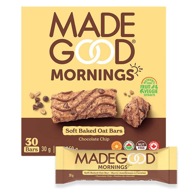 MADE GOOD MORNINGS SOFT BAKED OAT BARS CHOCOLATE CHIP OAT (30g X 5 BARS)