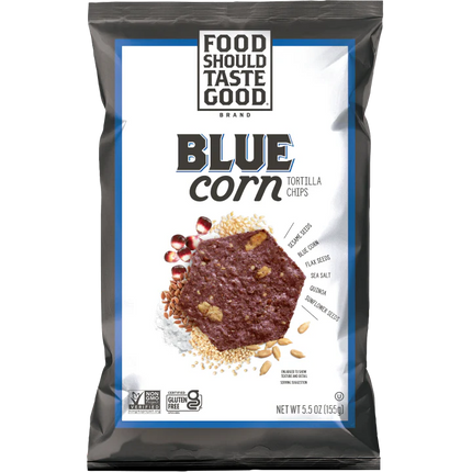 FOOD SHOULD TASTE GOOD TORTILLA CHIPS BLUE CORN 5.5oz