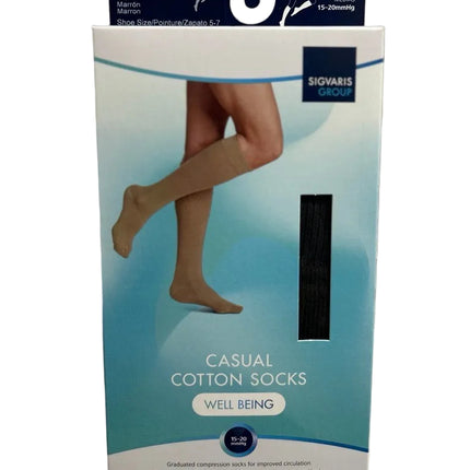 SIGVARIS GROUP CASUAL COTTON 15-20MMHG FOR WOMAN SIZE A BROWN