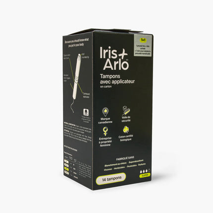 Iris + Arlo 100% Organic Cotton Applicator Tampons 14 tampons