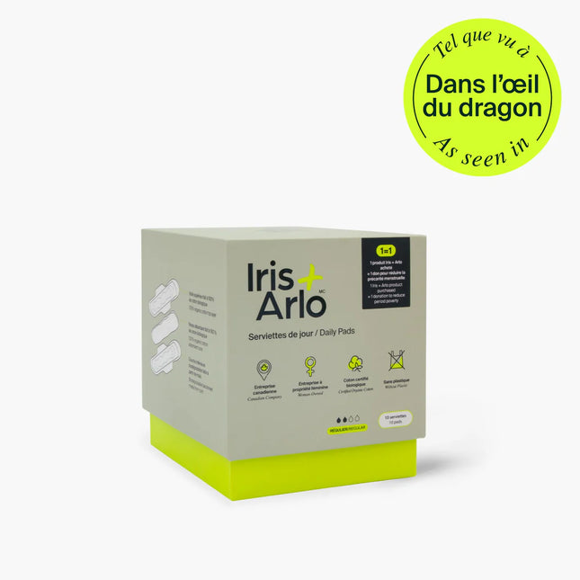 Iris + Arlo 100% Organic Cotton Daily Pads 10 pads