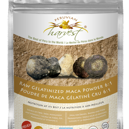 PERUVIAN HARVEST RAW GELATINIZED MACA POWDER 6:1 250g