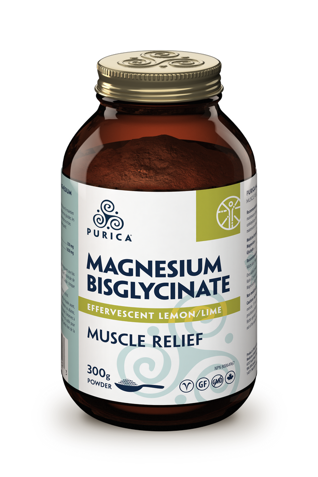 PURICA MAGNESIUM BISGLYCINATE EFFERVESCENT LEMON LIME 300g