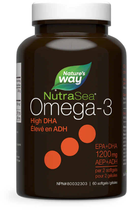 NATURE'S WAY NUTRASEA OMEGA-3 LIQUID GELS HIGH DHA 60sg