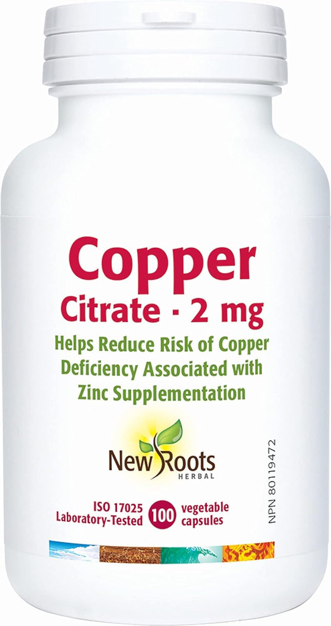 NEW ROOTS COPPER CITRATE 2mg 100caps