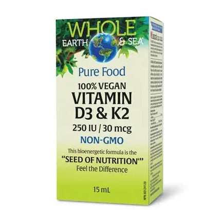 WHOLE EARTH & SEA VEGAN VITAMIN D3 & K2 15ML