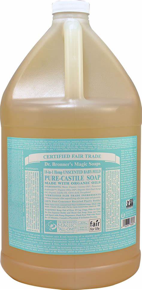 DR. BRONNER'S BABY MILD PURE CASTILE SOAP 1GALLON