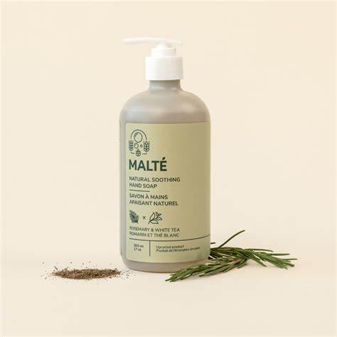 MALTE NATURAL SOOTHING HAND SOAP ROSEMARY & WHITE TEA 500ml