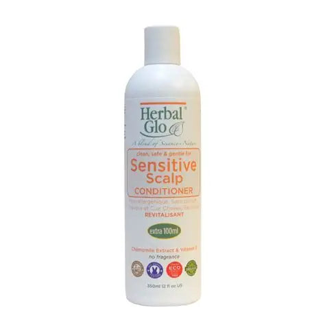 HERBAL GLO SENSITIVE SCALP CONDITIONER CHAMOMILE EXTRACT AND VITAMIN E 350ML