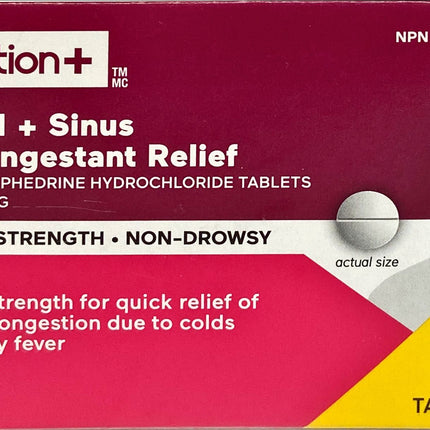 OPTION+ NASAL+SINUS DECONGESTANT RELIEF 60MG 24TABS