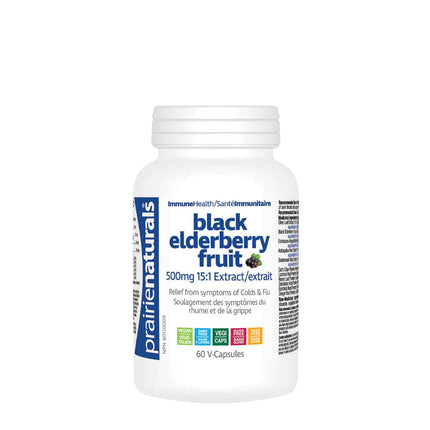 PRAIRIE NATURALS BLACK ELDERBERRY FRUIT 60vcaps