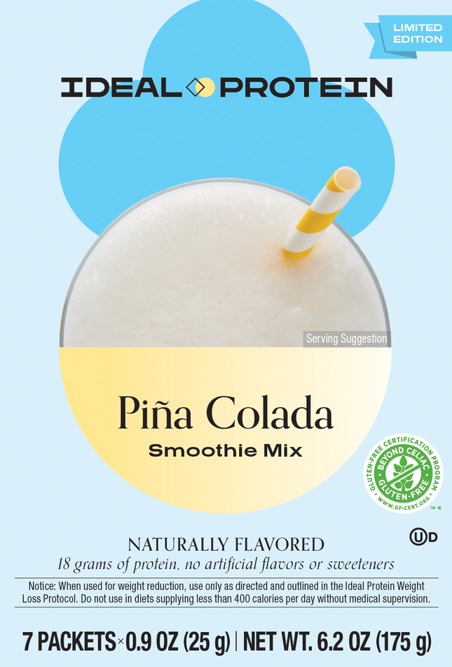 IDEAL PROTEIN PINA COLADA FLAVOURED SMOOTHIE MIX - 1 BOX