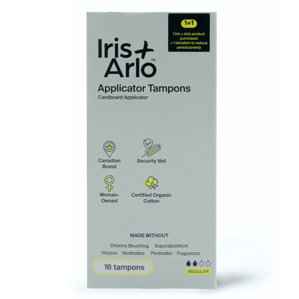 Iris + Arlo 100% Organic Cotton Applicator Tampons 16 tampons