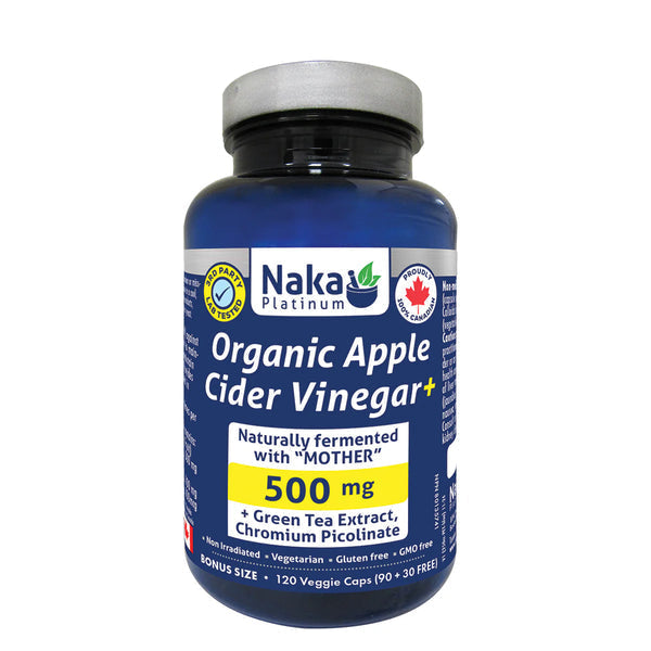 NAKA PLATINUM ORGANIC APPLE CIDER VINEGAR 500MG 120VCAP