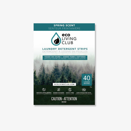 ECO LIVING CLUB LAUNDRY DETERGENT STRIPS SCENTED 40 LOADS