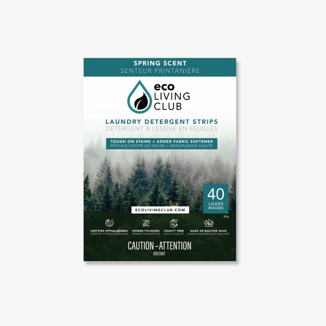 ECO LIVING CLUB LAUNDRY DETERGENT STRIPS SCENTED 40 LOADS